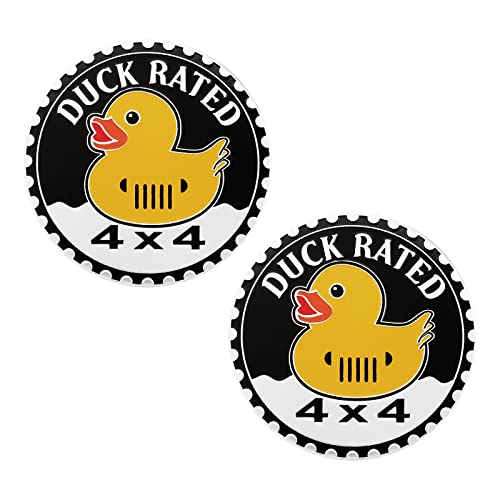 Thinp 2 Pieces Metal Car Badges Duck Badge Rated Car Emblem 4 X 4 Metal Automotive Badge 3D Car Badge Stickers Compatible With Motorcycle Vehicles Trucks Suv Rv Decorations (B) #TOP25