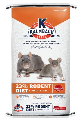 Kalmbach Feeds 23% Rodent Diet Feed Cubes for Rats and Mice in All Life Stages, 50 lb Bag