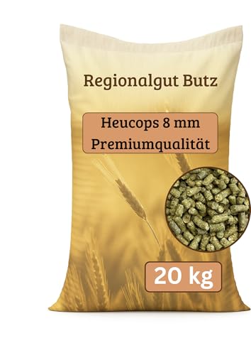 Heupellets | Heucobs 20 kg leicht auflösend aus Wiesenheu - Ideal für Pferde Schafe Ziegen... aus eigener Regionalen Produktion
