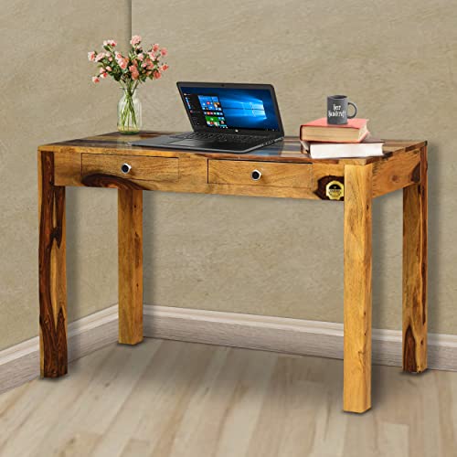 Image of Solid Sheesham Wood Study Table for Adults | Computer Table for Home | Wooden Writing Desk | Office Table for Office Work | Work from Home Table with 2 Drawers (11)