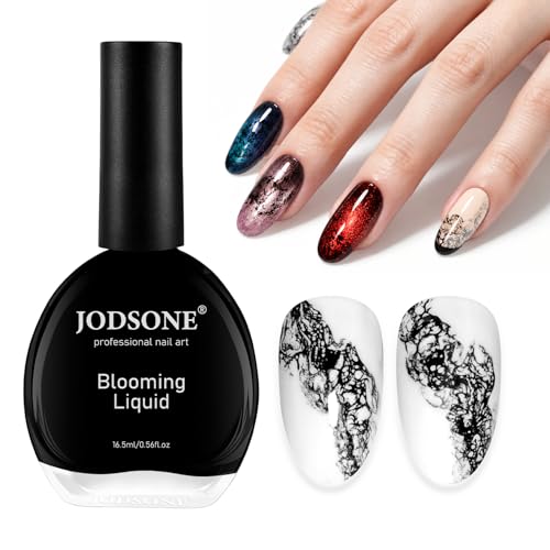 JODSONE Ocean Wave Blooming Gel Nail Polish,16.5ml Wave Black Blooming Liquid for Spreading Effect Wave,High Fluidity Wave Textures for Ocean Wave Nail Art,DIY Nail Art Design,Use with Gel Polish