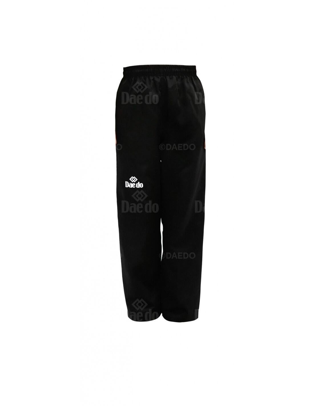 Daedo Taekwondo Training Pants - Black Taekwondo Pants, 100% Ribbed Polyester for Flexibility