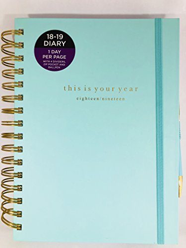 WHSmith 2018–19 A5 CE est votre Année Aqua Academic milieu d'année Agenda avec compartiments et stylo Jour par page