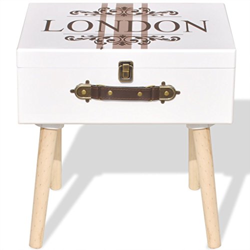 Festnight Mesita Auxiliar Vintage Decorativa Amarill 40x30x41,5 cm