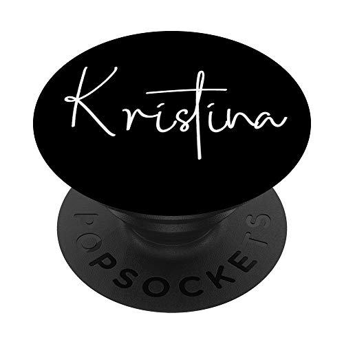 Kristina Name White on Black - Kristina PopSockets PopGrip: Swappable Grip for Phones & Tablets