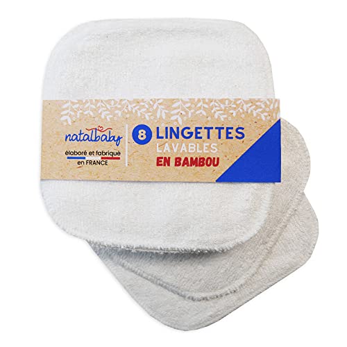 MODULIT 8 Toallitas Lavables y Reutilizables en Bambú para Bebé
