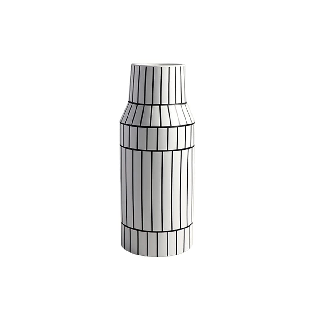 Vase en céramique moderne salon grand vase géométrique à rayures 50cm