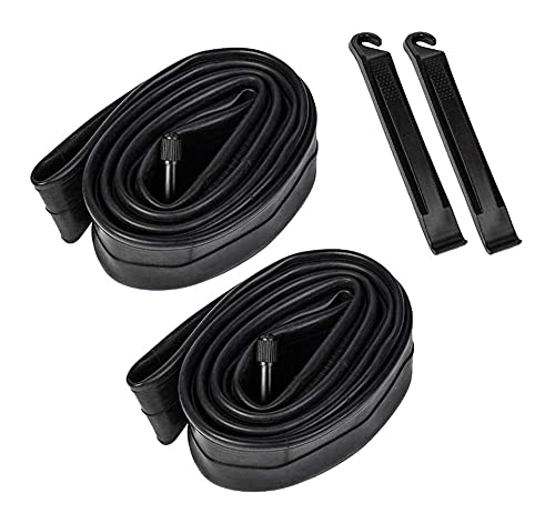 DEAVER Camera d'Aria per Bici da 2 Pezzi per Pneumatici per Mountain Bike da Strada in Gomma butilica per Bicicletta, 32 mm, 1.75/2.125, valvola Schrader Nera (16 Pollici)