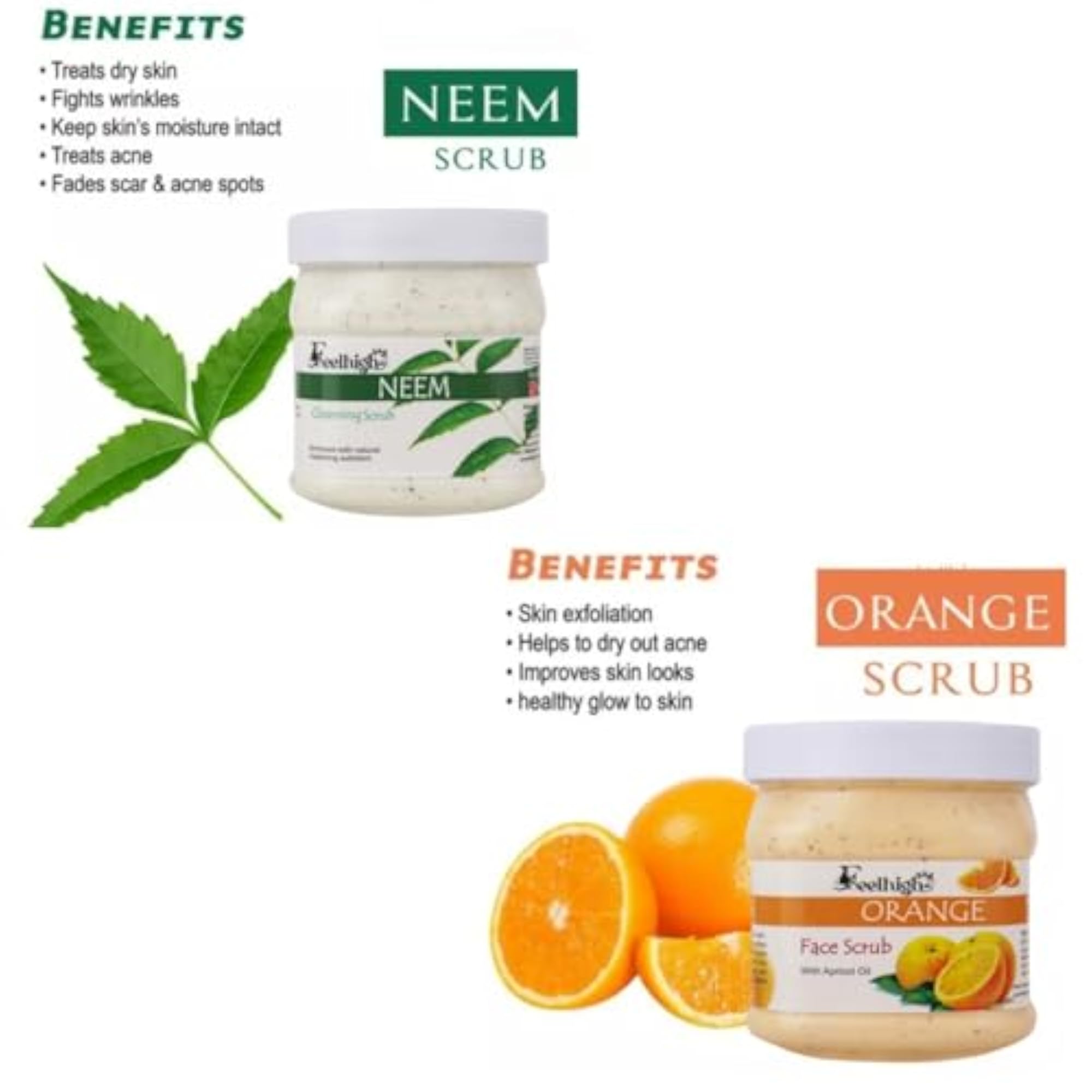 Neem & Orange Scrub, Deep Cleansing Face & Body, 500ml