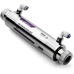 Osmosis Inversa Con Luz Ultravioleta iSpring UVF11B Filtro de Agua con Luz Ultravioleta UV con Interruptor de Control de Flujo Inteligente 11 W, 220 V, 10 pulgadas