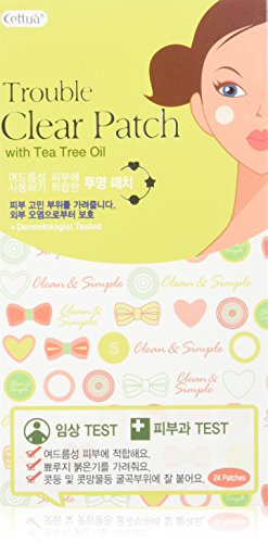 Cettua 4 Pack of 96 Count Trouble Clear Patch with Tea Tree Oil, Best Acne,pimple Care,thin Card Type