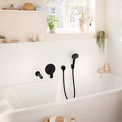 Hansgrohe Rebris S Single Lever Bath Mixer for Concealed Installation for iBox Universal Matt Black, 72466670 - Image 3