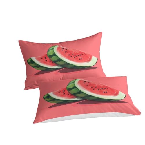 Housse de couette melon d'eau à fermeture éclair pour lit double 3 pièces - 4