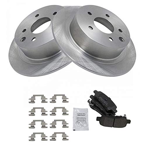 Image of TRQ Rear Semi Metallic Brake Pad and Rotor Set
