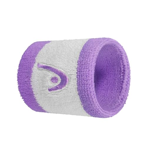 Image of HEAD Striper Wristband | Color: Purple /White | Size: 2.5 inch | Material: Cotton | for Men & Women | Moisture-Wicking Properties | Dry and Comfortable | Secure and Snug fit | Flexible