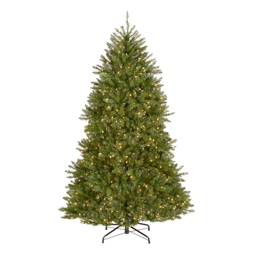 National Tree Company 7 ft Pre-Lit Dunhill Fir Full Artificial Christmas Tree, 700 Clear Lights, 2,144 Tips, Includes Stand, Green