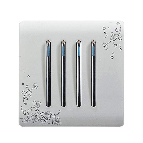 ROZIN Interruptor De Encendido/Apagado De Pared De Moda Cosmall 1/2/3/4 Gang 1 Way Marfil Blanco Breve Arte Tejer Interruptor De Luz AC 110~250V,4 Gang 1 Way