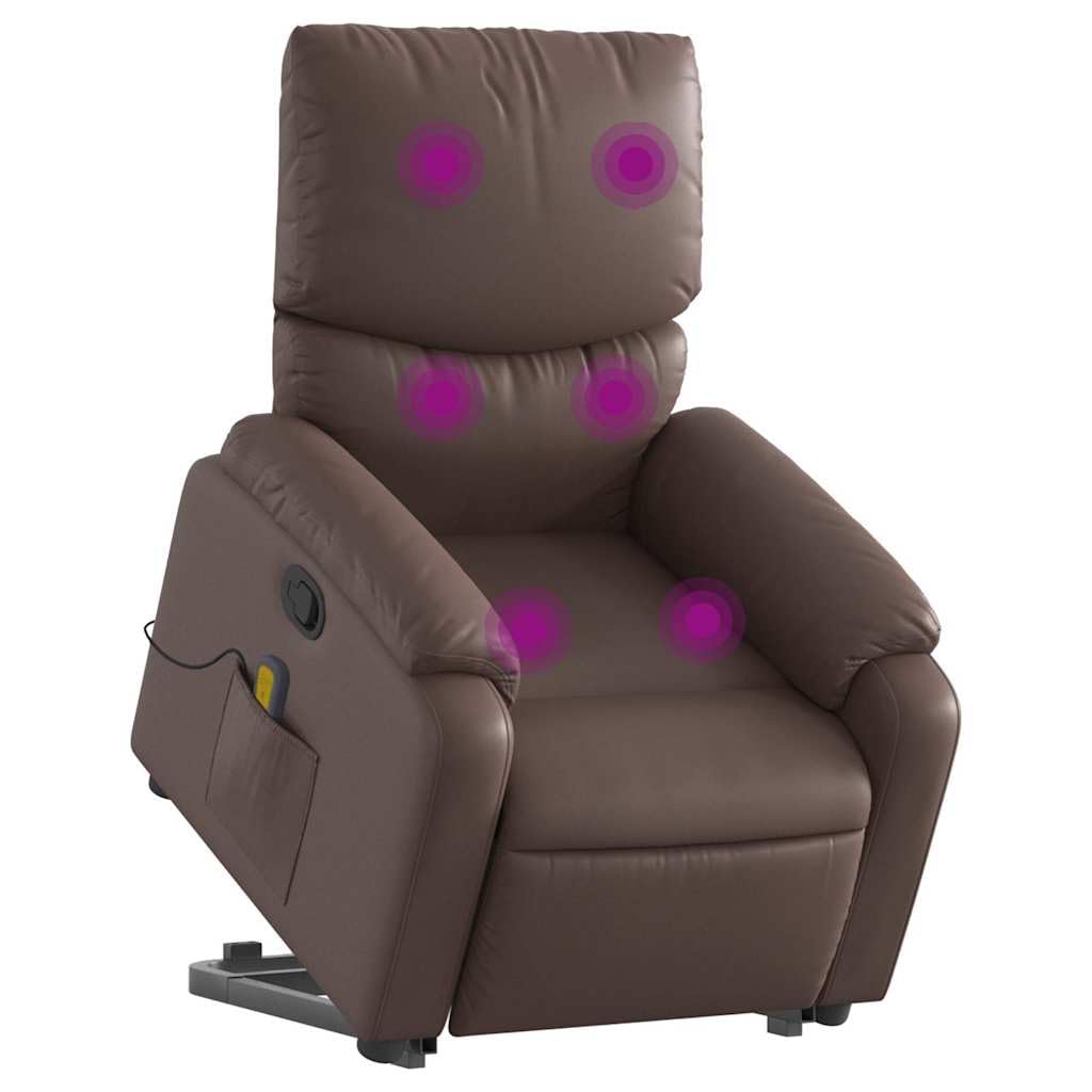 Chaise de relaxation ergonomique contre le mal de dos en similicuir marron