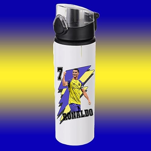 Personalised Football themed aluminium water bottle, Cr1stiano Rona1do, gym gift, office gift, school, football team, MESSI, MBAPPE, RONALDO