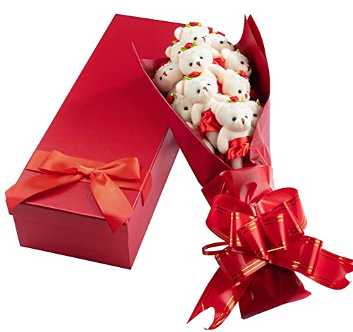 Cadeau parfait pour elle bouquet de roses rouges avec boîte et nœud