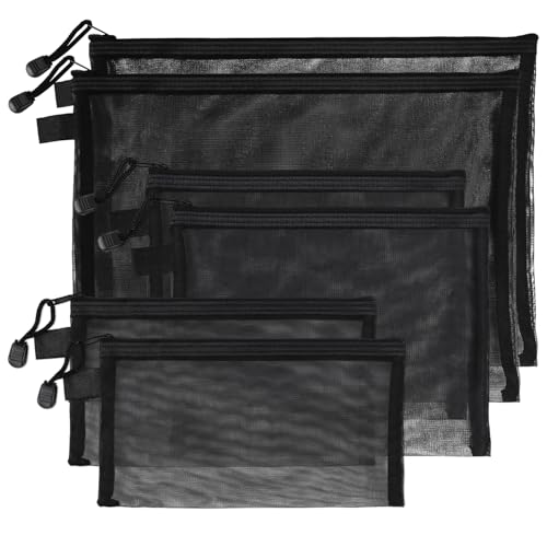 Set de 6 bolsas de malla con cierre negro miniatura 1