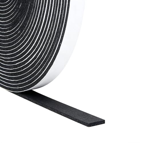 Image of DGSL Foam Weather Stripping, 1 /2 inch x1 /8 inch, 49.5Ft Door Window Seal Tape | Self Adhesive Weatherstrip AC Foam Tape for Window Gaps, Door Frame, Soundproof Insulation