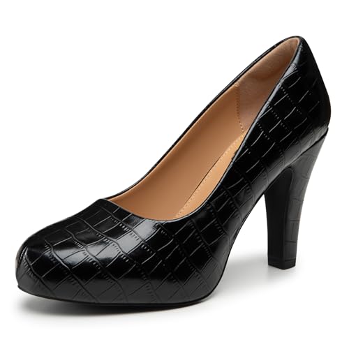Image of Trary Mavisa High Heels for Women 3.2 Inch Chunky Platform Round Toe Pumps