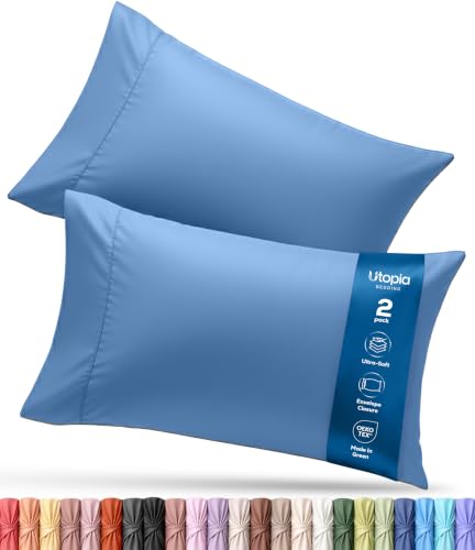 Pillow Cases Queen Set of 2, Ultra Soft Comfy Pillow Covers, Dutch Blue