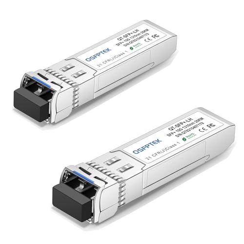 Image of QSFPTEK 10GBASE-LH SFP Module, SFP+ 1310nm 20km Duplex LC SMF DOM Optical Networking Transceivers, Mini GBIC Compatible SFP-10G-LH, and Other Open Switch, 2pcs