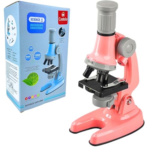 Microscópio Infantil Óptico Brinquedo Educativo Rosa Castela