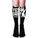 Produktbild Crew Sports Novelty Warm Winter Knee High Socks Yes Daddy Polyester-cotton Black 1 Pair Long Tube Stockings for Running Jogging