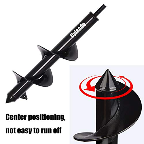 Cyleodo Garden Auger Spiral Drill Bits，4X12” Post Hole Diggers Auger Drill Bit Drill Auger