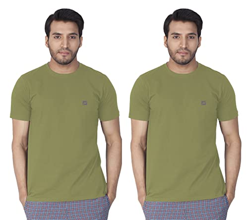 Image of Lux Nitro Men's Solid Modern Fit Round Neck T-Shirt SAGE