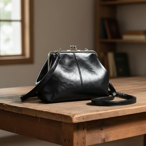 Bolso bandolera con cierre Kiss Lock para mujer miniatura 4