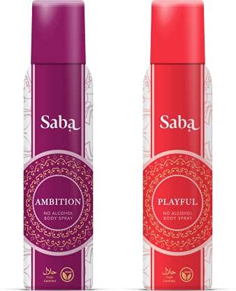 Saba Ambition Playful Deodorant NO alcohol Body Spray Combo pack of 2 at Rs. 229