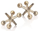 AMOIENSIS Dekorativer Retro-Knick Knacks für Regaldekoration (2er-Set) Kunstharz, 10,2 cm, goldfarben, kleine Dekoration für Regale, antiker Akzent, antiker Couchtisch, Briefbeschwerer