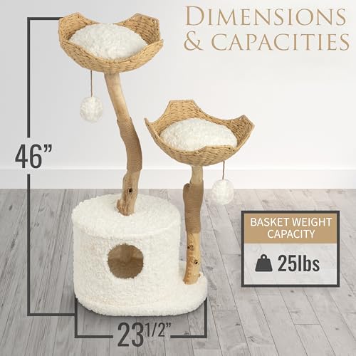 Torre para gatos COZY & FETCH con poste para rascar de madera miniatura 5