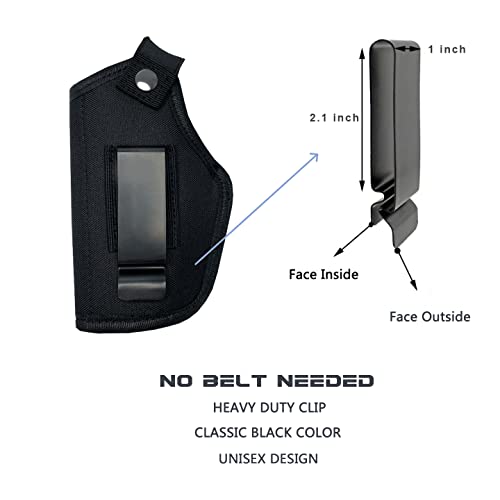 Ecstasi Universal Gun Holster For Men/Women Inside Outside The Waistband Pistols Holsters For Right Left Hand Draw Holster For Concealed Carry Fits S&W, M&P Similar Handguns Black #TOP5