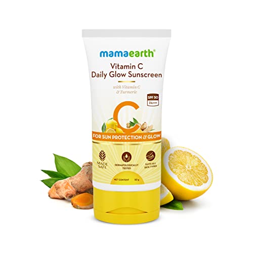 Mamaearth Daily Glow Sunscreen SPF 50 PA+++, No White Cast with Vitamin C & Turmeric for Sun Protection & Glow - 50 g - Image 3