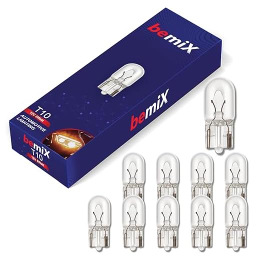 bemiX 10x W5W T10 12V 5W Glassockellampe – W5W Standlicht, Parklicht, Positionslicht, Innenraumbeleuchtung – Signallicht Glühlampen Weiß