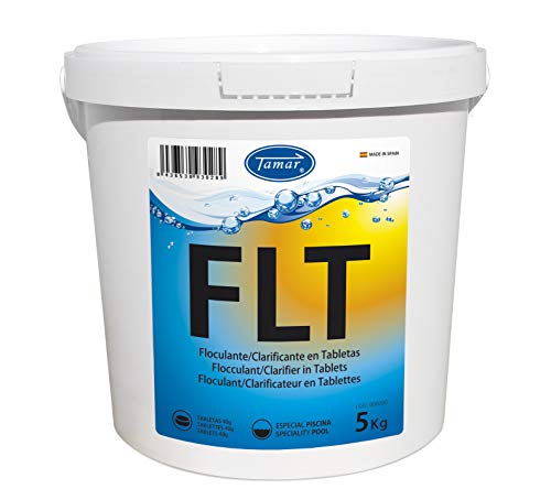 Tamar Floculante en Tabletas 40 g, clarificante, clarificador Agua, eliminador turbidez, agrupa particulas en suspesion, tabletas 5 Kilos