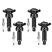 Ignition Coils Pack and Iridium Spark Plugs Compatible With Hyundai Accent 2011-2019, Hyundai Veloster 2012-2017, Kia Rio 2012-2019, Kia Soul 2014-2019, OE Replace# UF652 83815 (Set Of 4)