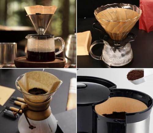 Image of LUVINA Coffee Filter, Cone Coffee Filters 2, Pour Over Coffee Filter for v60 Coffee Dripper and Drip Coffee Maker, 1-4 Cup, 100 Count, Disposable Natural Unbleached Size 02 (100, Coffee Filter Paper)