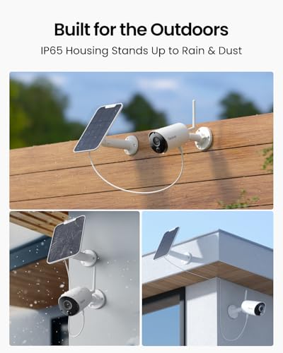 Image of REOLINK Argus Eco+Solar Panel 2K 5MP Solar Security Camera Outdoor for Home Surveilance, Night Vision, Human /Car Smart Detection, 2.4G WiFi, No Subscription, Home Hub Compatible, Local Storage