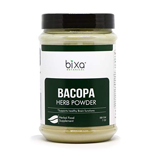 Brahmi Powder (Bacopa Powder)  200g / 7 Oz (Bacopa Monnieri/Brahmi Leaves) - Ideal Brain Tonic | Ayurvedic Herbal Supplement for Brain, Intelligence & Focus | Useful to Improve Voice Quality