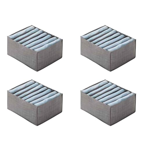 KIT 4 Caixas de Armazenamento 7 Divisórias G - 35x24x17 - KUTI046 Cor:Cinza