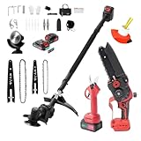 Infinity8 高枝切りチェーンソー 電動草刈り機 互換 バッテリー 20点セット 高枝 剪定バサミ 高枝切りバサミ 高枝 延長ポール 電動のこぎり 高枝切り 充電式 剪定ばさみ 延長棒 農園セット バッテリー2個 充電器 最長2.3m 【意匠権登録1783710】 (8インチチェーンソー)