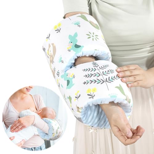 Image of HOMBYS Cozy Cradle Arm Pillow for Feeding Baby,Middle Opening Design Arm Breastfeeding Pillow, Nursing Pillows for Breastfeeding (Flower & Animal)