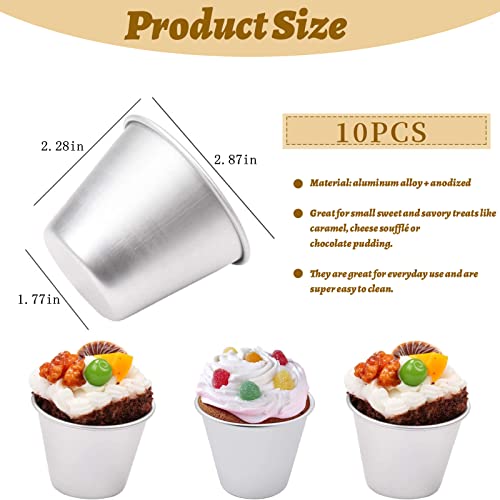 Symphonyw NBT-001 Suxgumoe Pudding Moulds, 10Pcs Aluminum Baking Cups Cupcake Mould Muffin Tin Dariole Moulds Baking Tool thumb #2