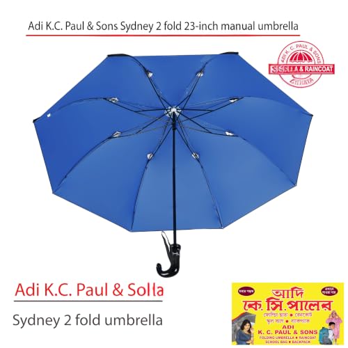 Image of Adi K.C. Paul & Sons Sydney 2 fold heavy duty 23-inch bigger size umbrella for men & women